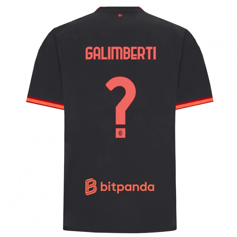 Danxen Kinder Vittorio Galimberti #0 Schwarz Rot Ausweichtrikot Trikot 2026/27 T-Shirt