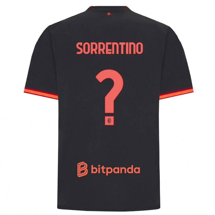 Danxen Kinder Cristian Sorrentino #0 Schwarz Rot Ausweichtrikot Trikot 2026/27 T-Shirt