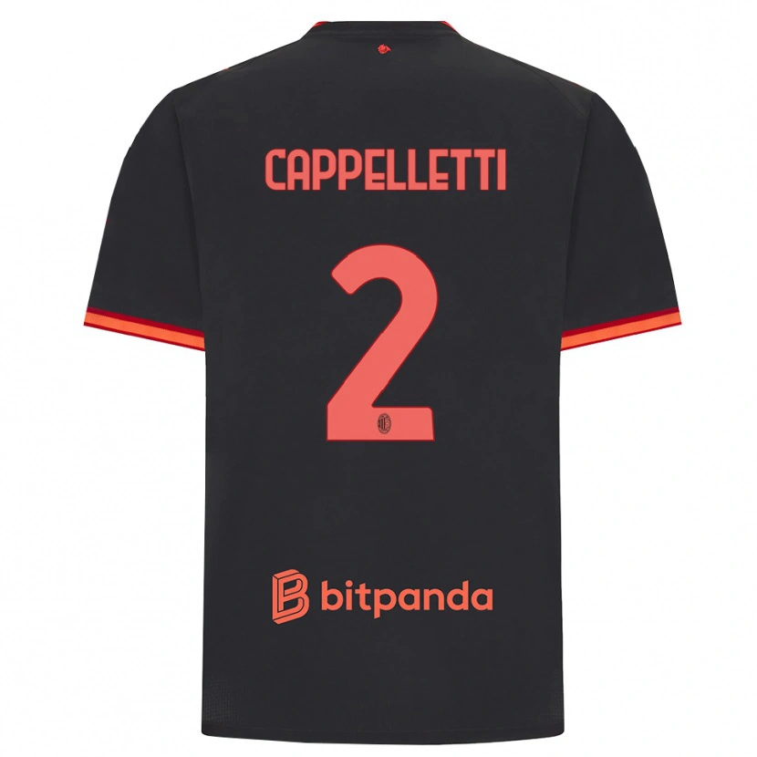 Danxen Kinder Mattia Cappelletti #2 Schwarz Rot Ausweichtrikot Trikot 2026/27 T-Shirt
