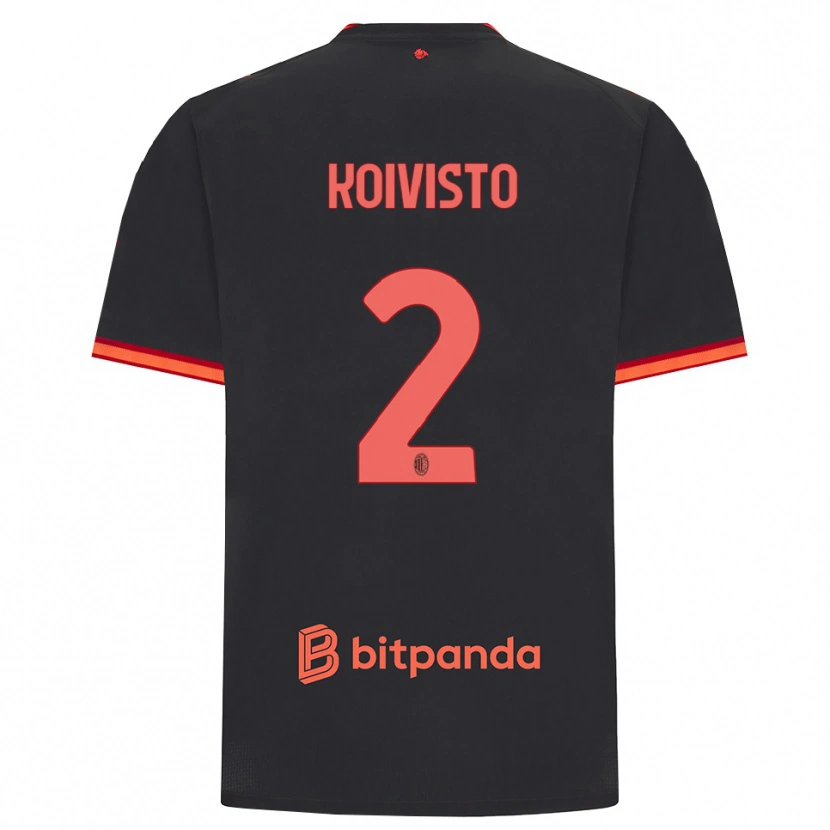Danxen Kinder Emma Koivisto #2 Schwarz Rot Ausweichtrikot Trikot 2026/27 T-Shirt