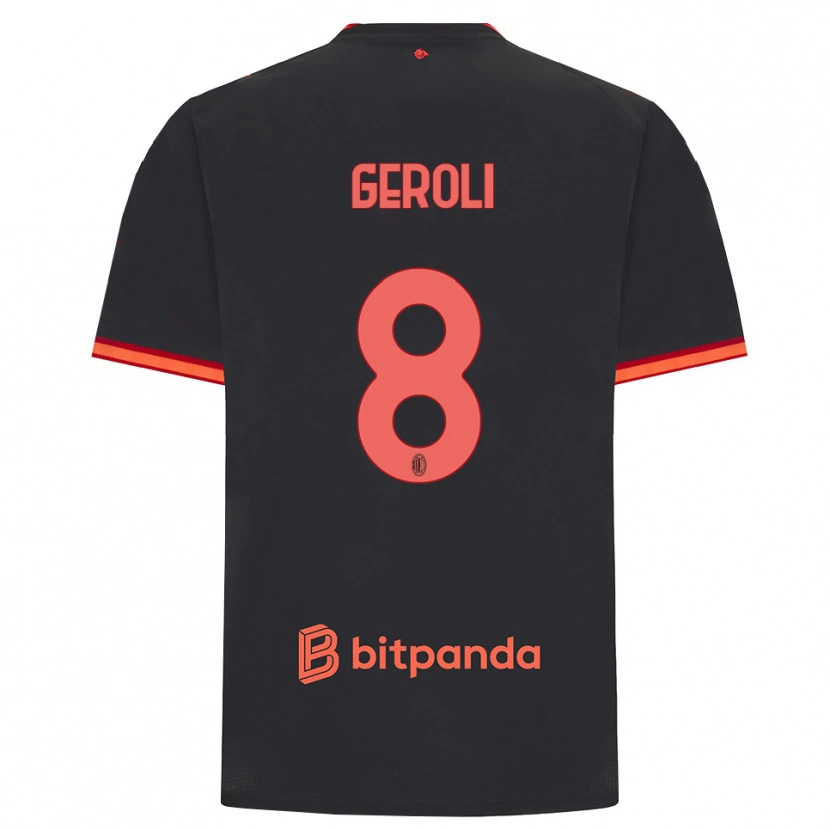 Danxen Kinder Matteo Geroli #8 Schwarz Rot Ausweichtrikot Trikot 2026/27 T-Shirt