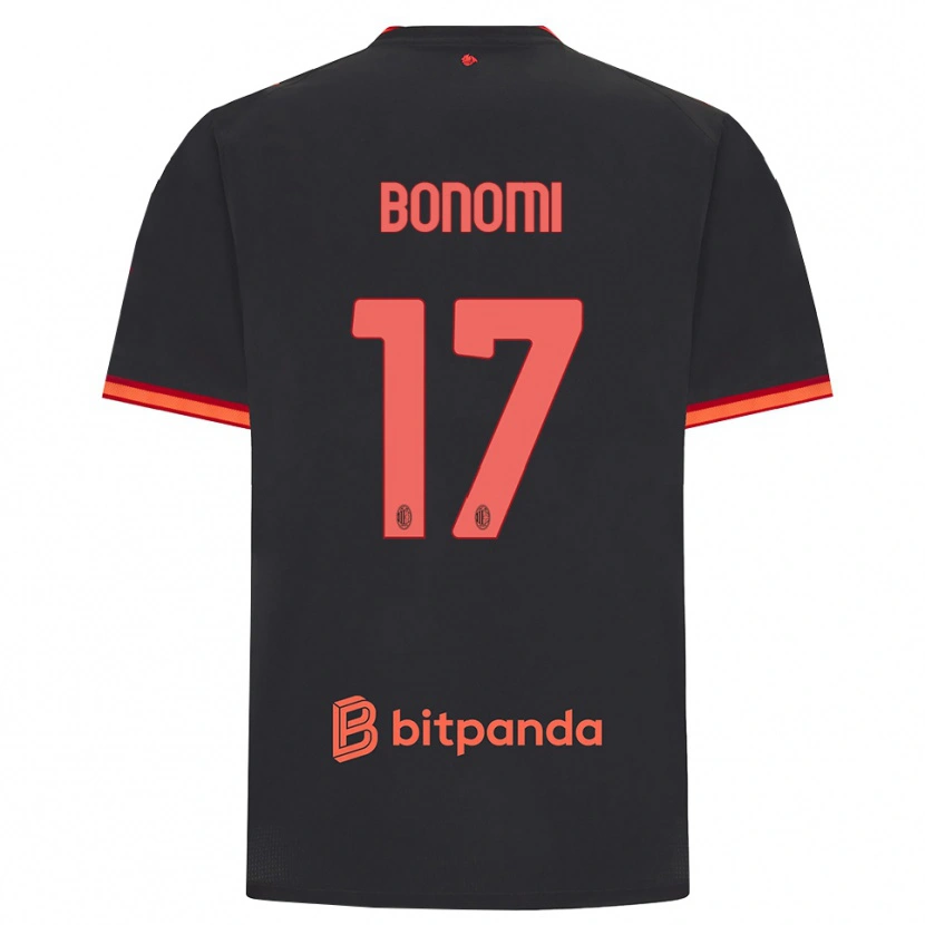Danxen Kinder Francesco Bonomi #17 Schwarz Rot Ausweichtrikot Trikot 2026/27 T-Shirt