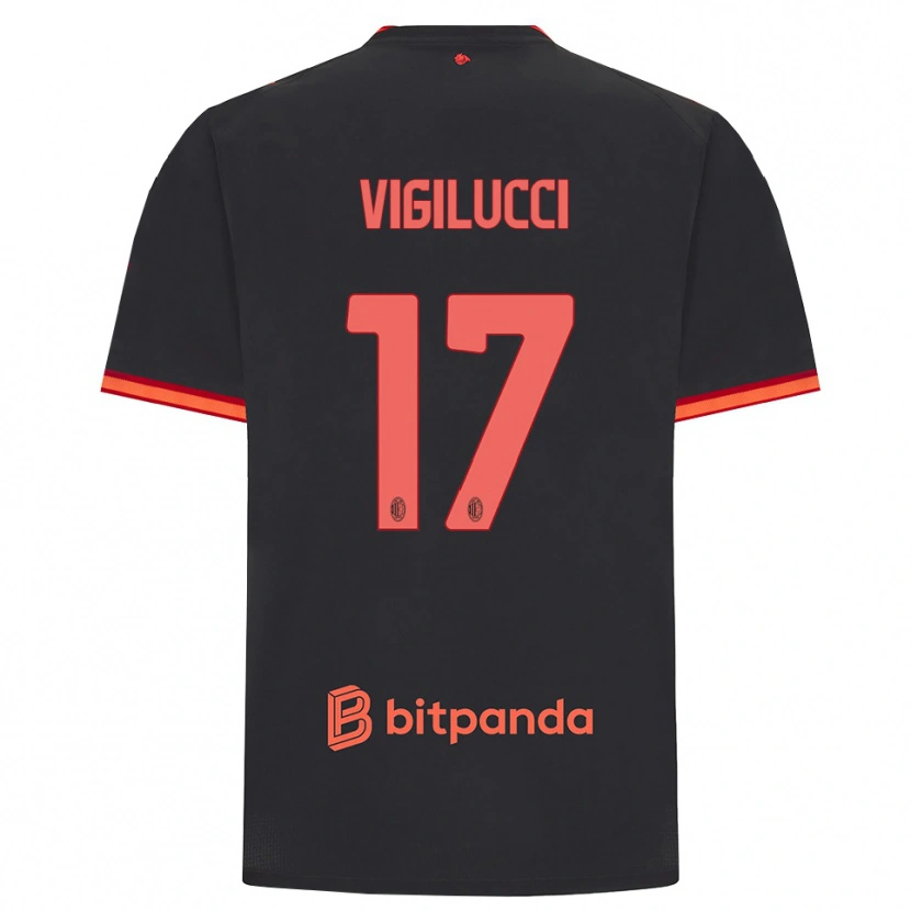 Danxen Kinder Valery Vigilucci #17 Schwarz Rot Ausweichtrikot Trikot 2026/27 T-Shirt