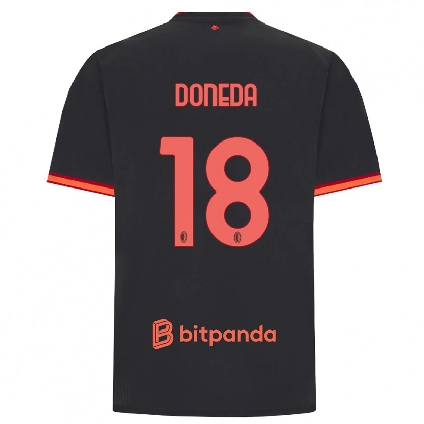 Danxen Kinder Paolo Doneda #18 Schwarz Rot Ausweichtrikot Trikot 2026/27 T-Shirt