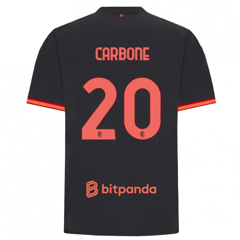 Danxen Kinder Emanuele Carbone #20 Schwarz Rot Ausweichtrikot Trikot 2026/27 T-Shirt