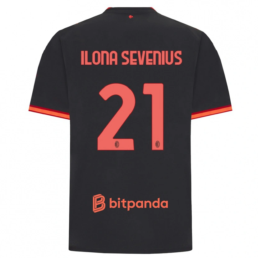 Danxen Kinder Oona Ilona Sevenius #21 Schwarz Rot Ausweichtrikot Trikot 2026/27 T-Shirt
