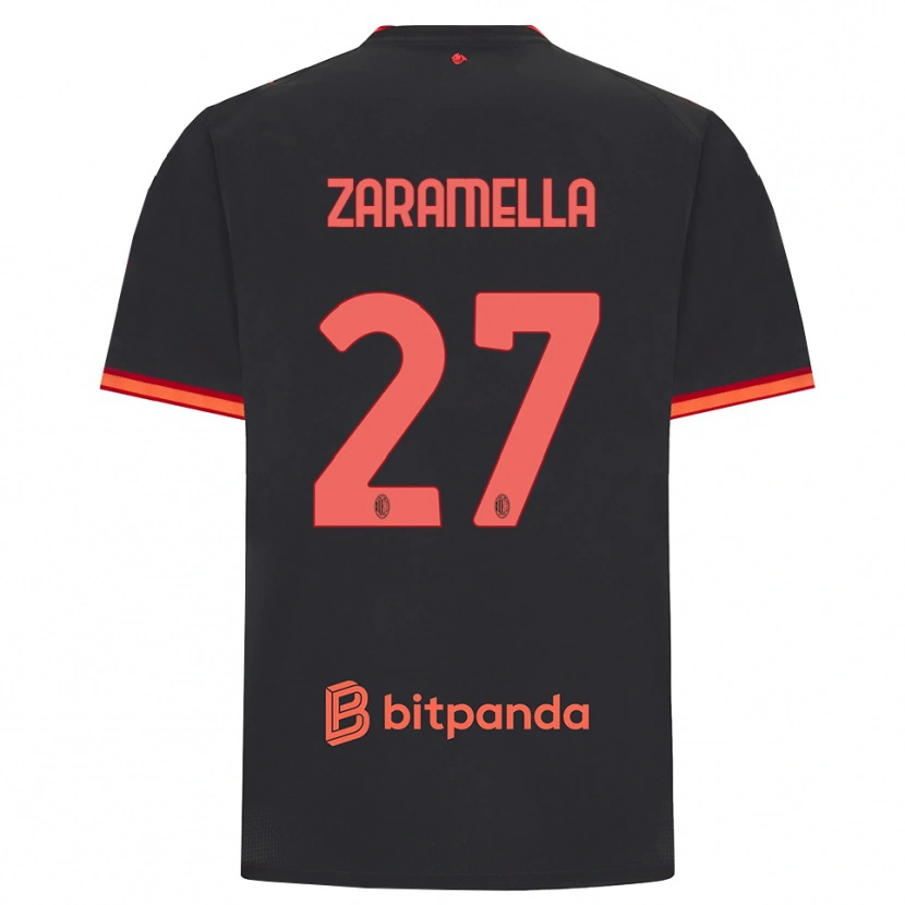 Danxen Kinder Mattia Zaramella #27 Schwarz Rot Ausweichtrikot Trikot 2026/27 T-Shirt