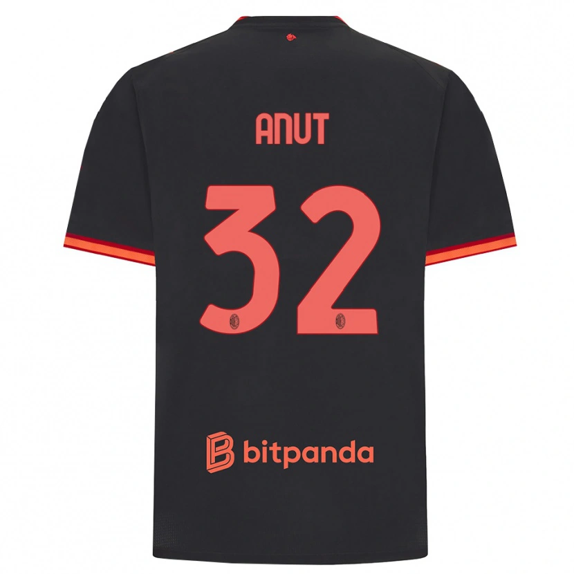 Danxen Kinder Niccolo Anut #32 Schwarz Rot Ausweichtrikot Trikot 2026/27 T-Shirt