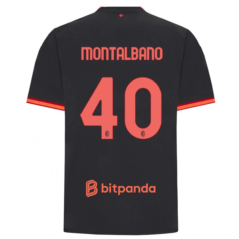 Danxen Kinder Nicolo Montalbano #40 Schwarz Rot Ausweichtrikot Trikot 2026/27 T-Shirt