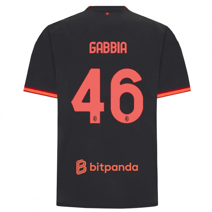 Danxen Kinder Matteo Gabbia #46 Schwarz Rot Ausweichtrikot Trikot 2026/27 T-Shirt