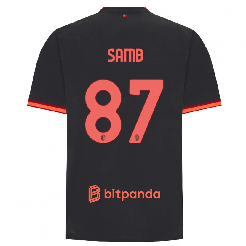 Danxen Kinder Ablaye Samb #87 Schwarz Rot Ausweichtrikot Trikot 2026/27 T-Shirt