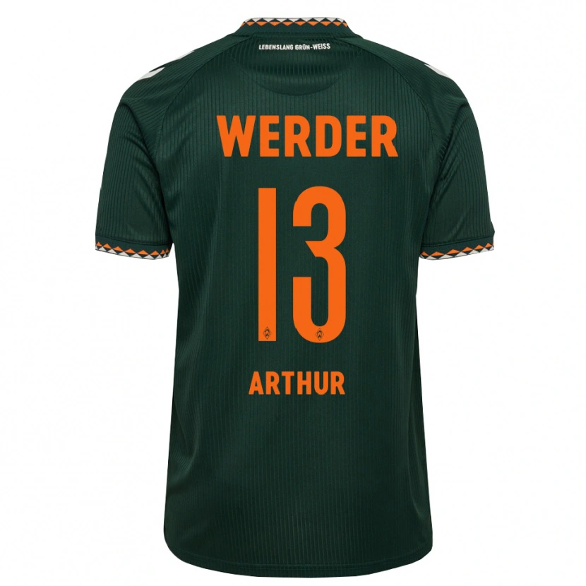 Danxen Kinder Arthur Augusto De Matos Soares #13 Dunkelgrün Orange Weiß Auswärtstrikot Trikot 2026/27 T-Shirt
