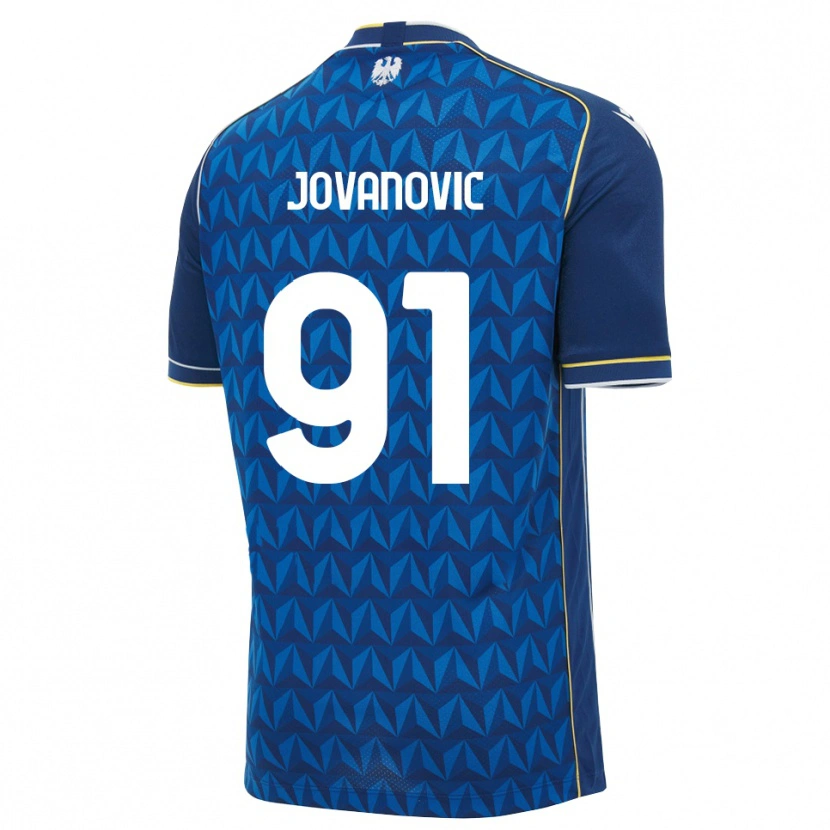 Danxen Kinder Lazar Jovanovic #91 Königsblau Weiß Blau Auswärtstrikot Trikot 2026/27 T-Shirt