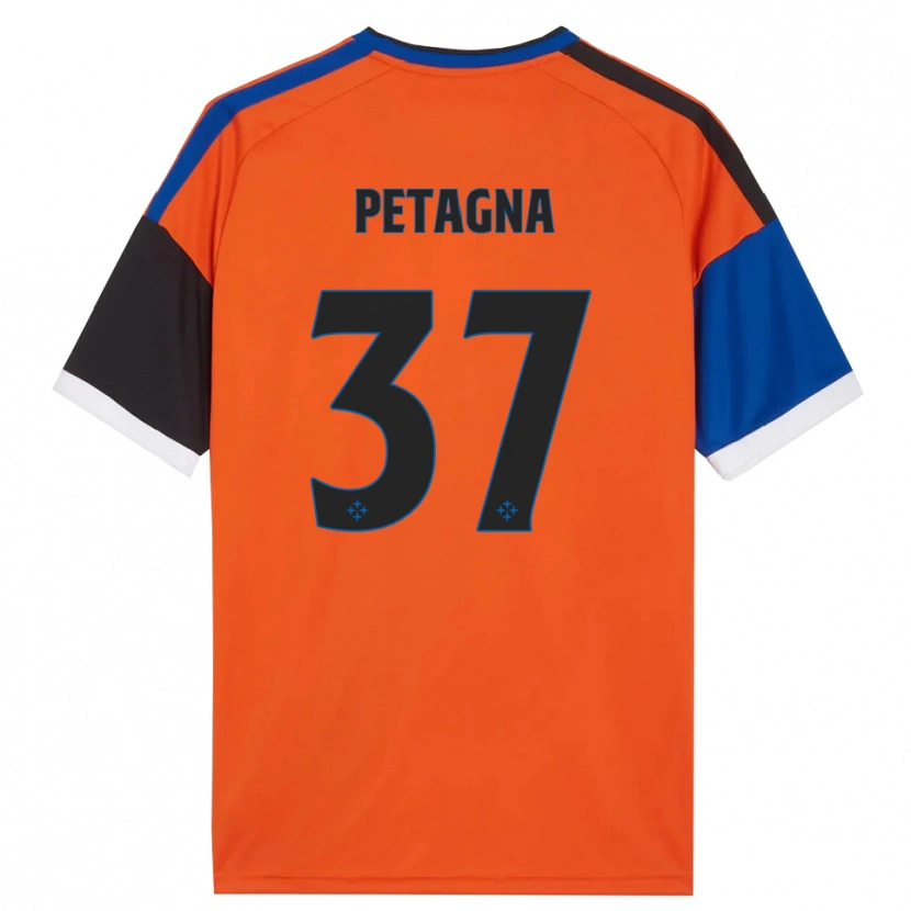 Danxen Kinder Andrea Petagna #37 Orange Blau Schwarz Weiß Auswärtstrikot Trikot 2026/27 T-Shirt