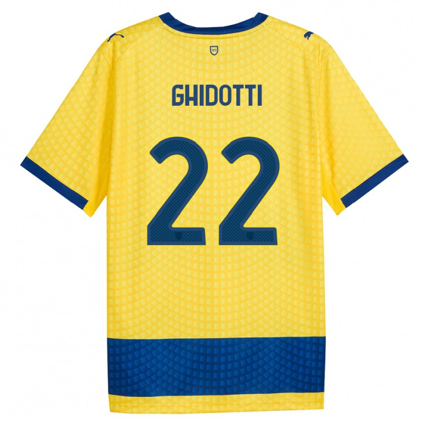 Danxen Kinder Simone Ghidotti #22 Gelb Blau Schwarz Auswärtstrikot Trikot 2026/27 T-Shirt