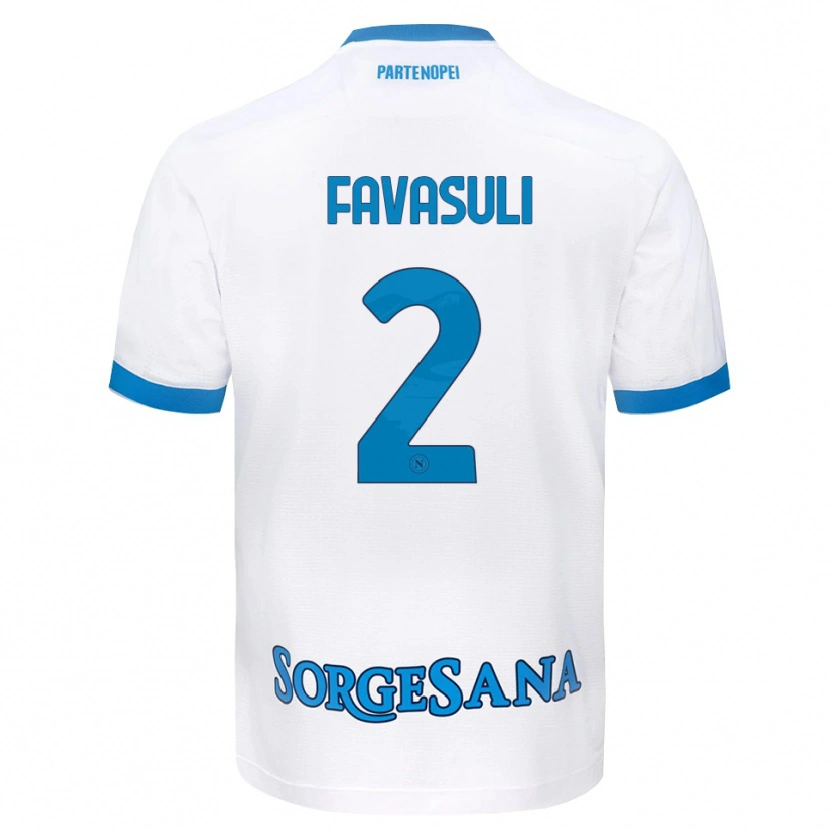 Danxen Kinder Costantino Favasuli #2 Weiß Hellblau Auswärtstrikot Trikot 2026/27 T-Shirt
