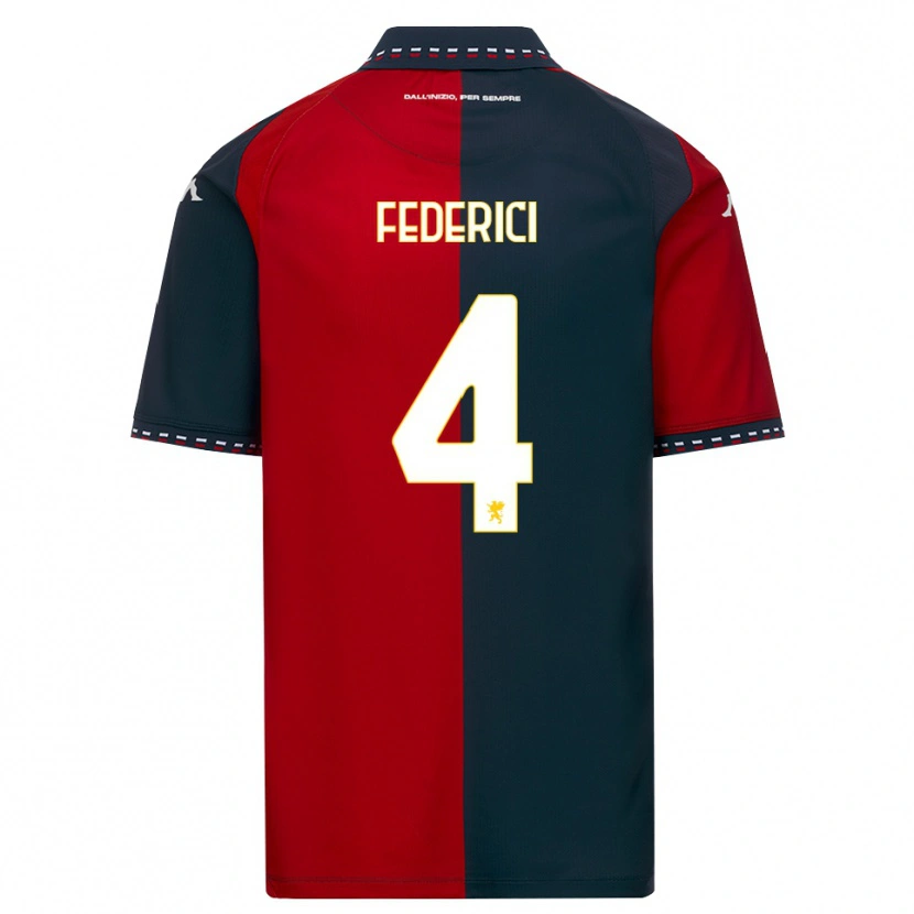 Danxen Herren Matteo Federici #4 Rot Schwarz Weiß Heimtrikot Trikot 2026/27 T-Shirt