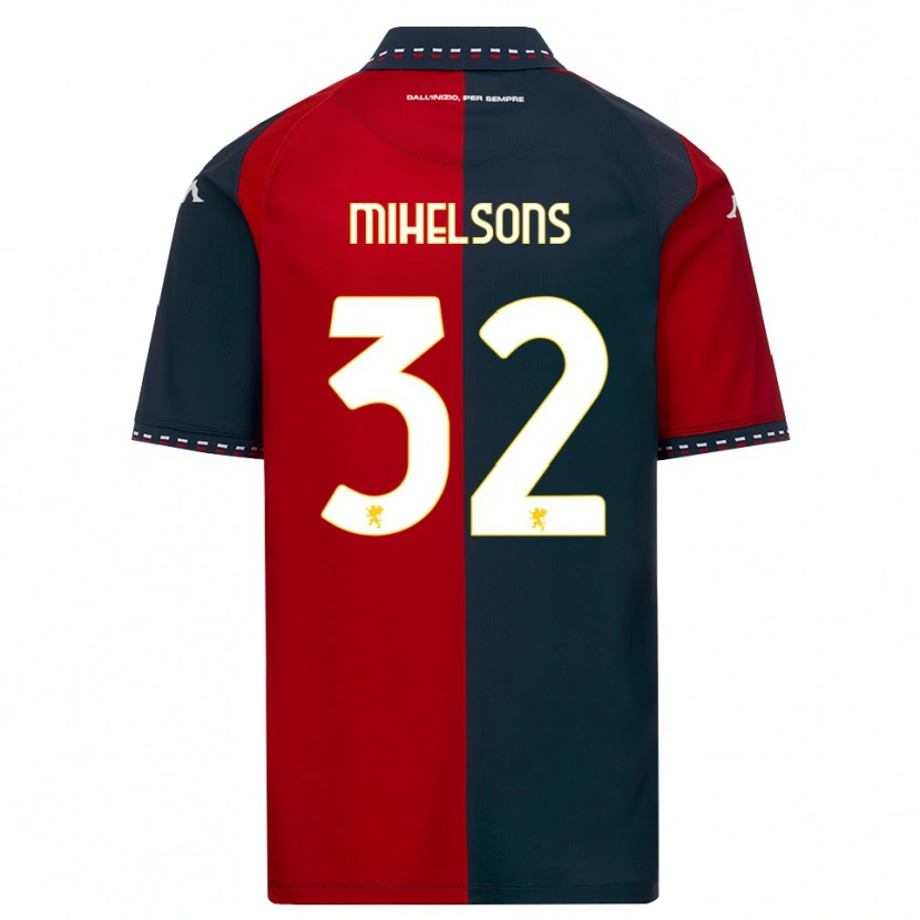 Danxen Herren Rendijs Mihelsons #32 Rot Schwarz Weiß Heimtrikot Trikot 2026/27 T-Shirt