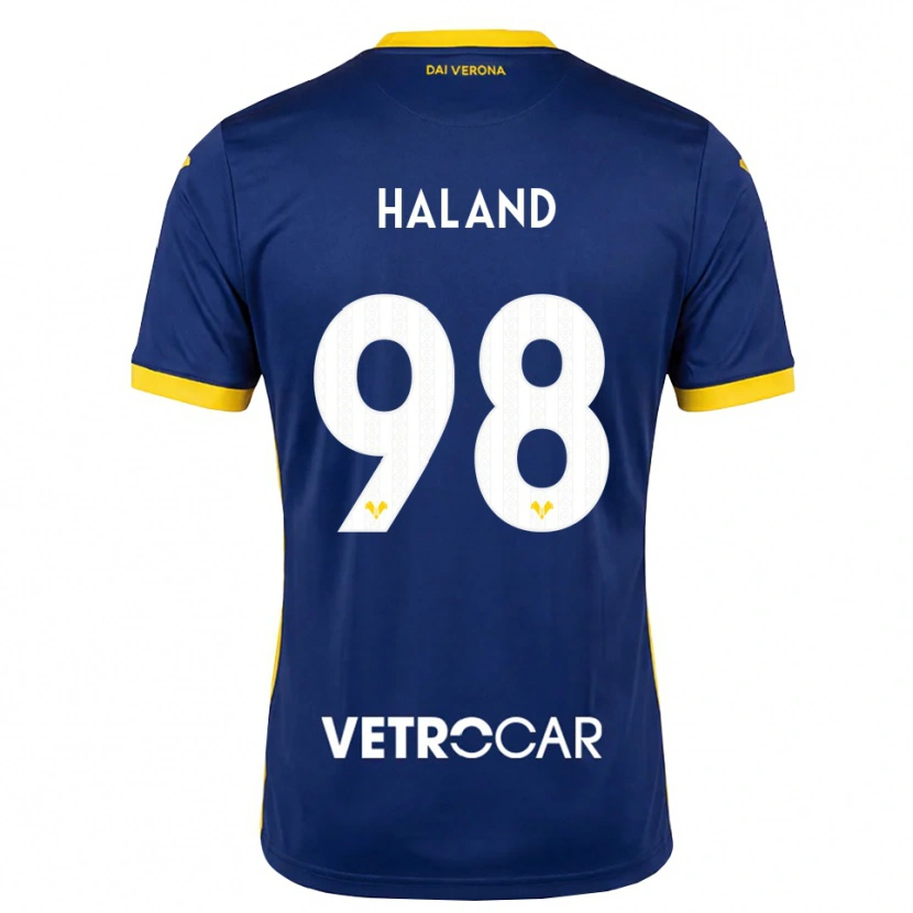 Danxen Herren Benedicte Iversen Håland #98 Königsblau Gelb Weiß Heimtrikot Trikot 2026/27 T-Shirt