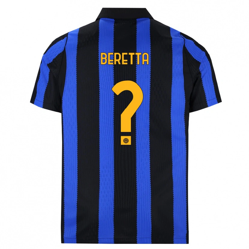Danxen Herren Emanuele Beretta #0 Schwarz Blau Gelb Heimtrikot Trikot 2026/27 T-Shirt