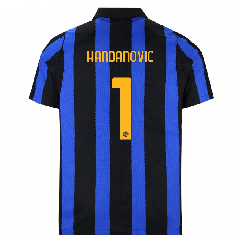 Danxen Herren Samir Handanovic #1 Schwarz Blau Gelb Heimtrikot Trikot 2026/27 T-Shirt