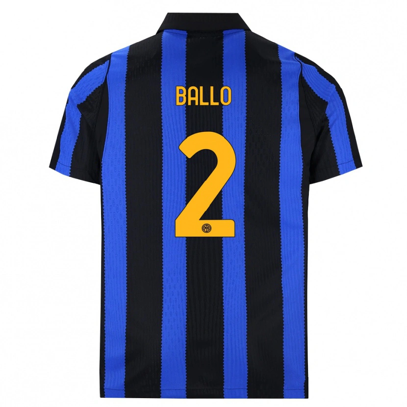 Danxen Herren Lamine Ballo #2 Schwarz Blau Gelb Heimtrikot Trikot 2026/27 T-Shirt