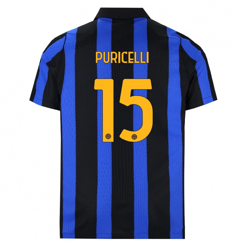 Danxen Herren Lorenzo Puricelli #15 Schwarz Blau Gelb Heimtrikot Trikot 2026/27 T-Shirt