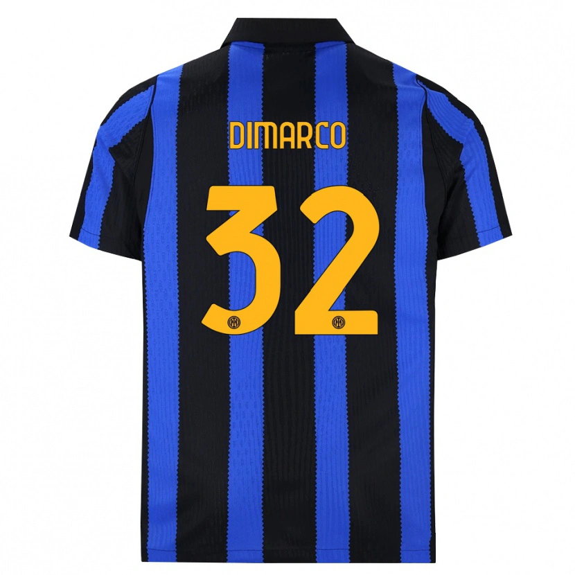 Danxen Herren Federico Dimarco #32 Schwarz Blau Gelb Heimtrikot Trikot 2026/27 T-Shirt