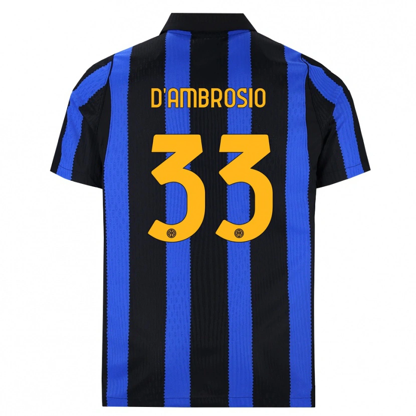 Danxen Herren Danilo D'ambrosio #33 Schwarz Blau Gelb Heimtrikot Trikot 2026/27 T-Shirt