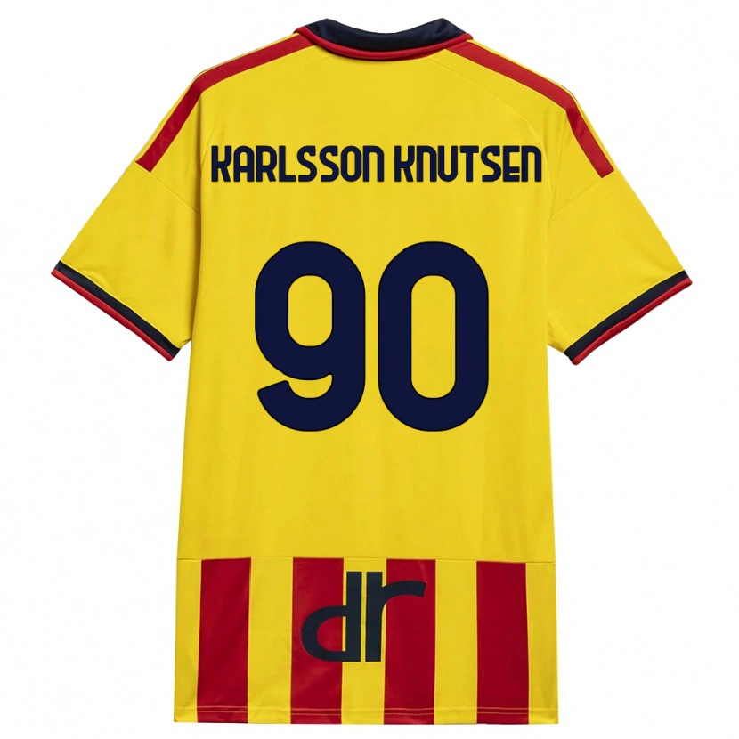 Danxen Herren Storm Karlsson Knutsen #90 Gelb Rot Heimtrikot Trikot 2026/27 T-Shirt