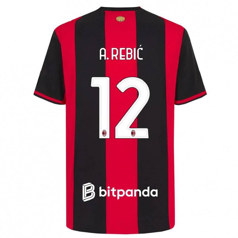 Danxen Herren Ante Rebic #12 Rot Schwarz Weiß Heimtrikot Trikot 2026/27 T-Shirt