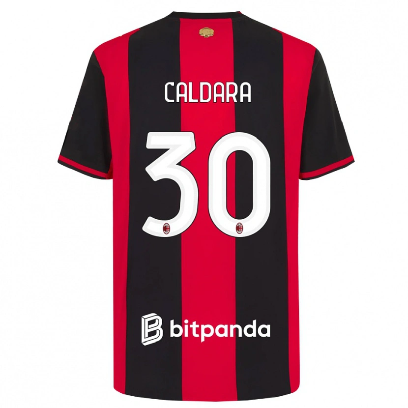 Danxen Herren Mattia Caldara #30 Rot Schwarz Weiß Heimtrikot Trikot 2026/27 T-Shirt