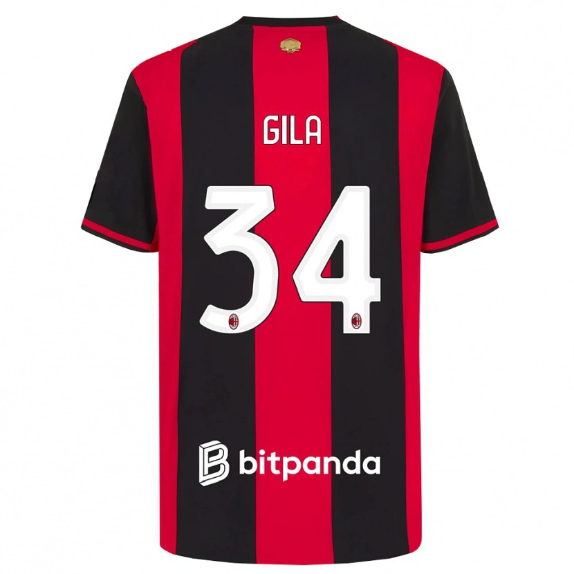 Danxen Herren Mario Gila #34 Rot Schwarz Weiß Heimtrikot Trikot 2026/27 T-Shirt