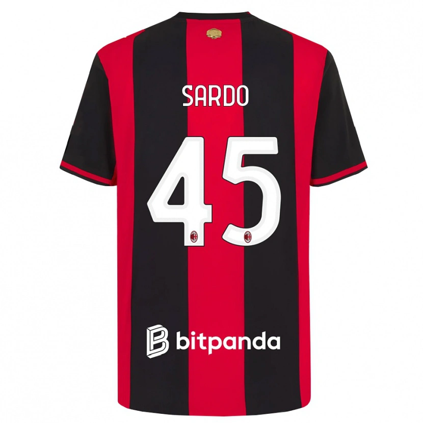 Danxen Herren Jacopo Sardo #45 Rot Schwarz Weiß Heimtrikot Trikot 2026/27 T-Shirt