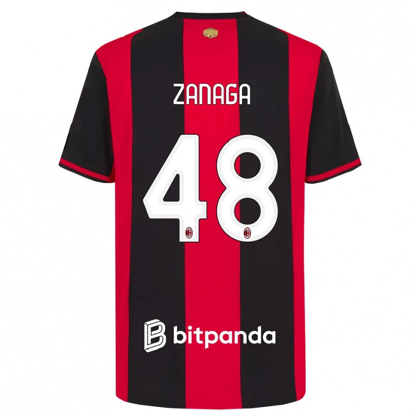 Danxen Herren Edoardo Zanaga #48 Rot Schwarz Weiß Heimtrikot Trikot 2026/27 T-Shirt