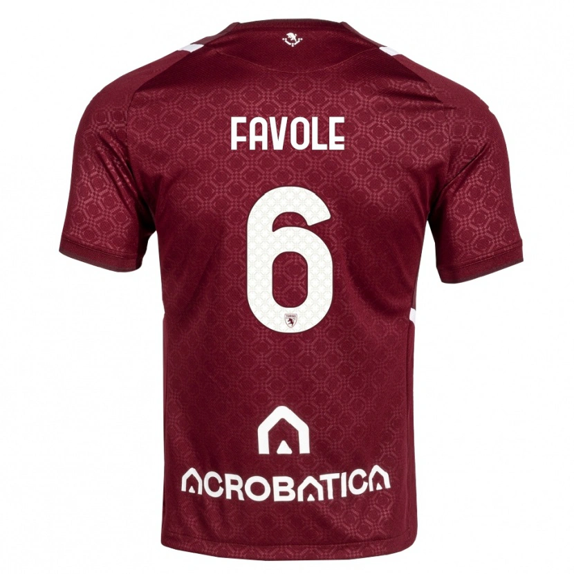 Danxen Herren Stefania Favole #6 Burgund Weiß Heimtrikot Trikot 2026/27 T-Shirt