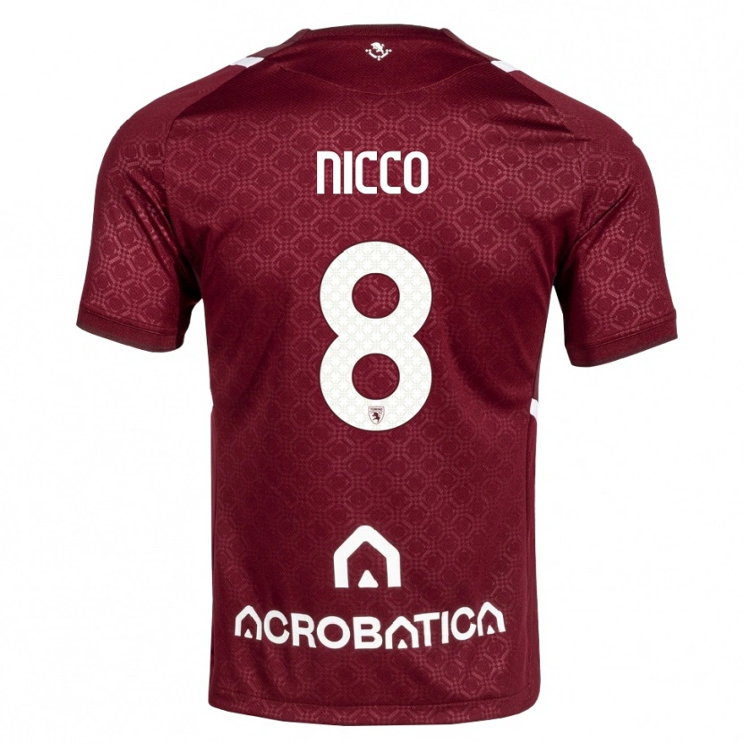 Danxen Herren Giada Nicco #8 Burgund Weiß Heimtrikot Trikot 2026/27 T-Shirt