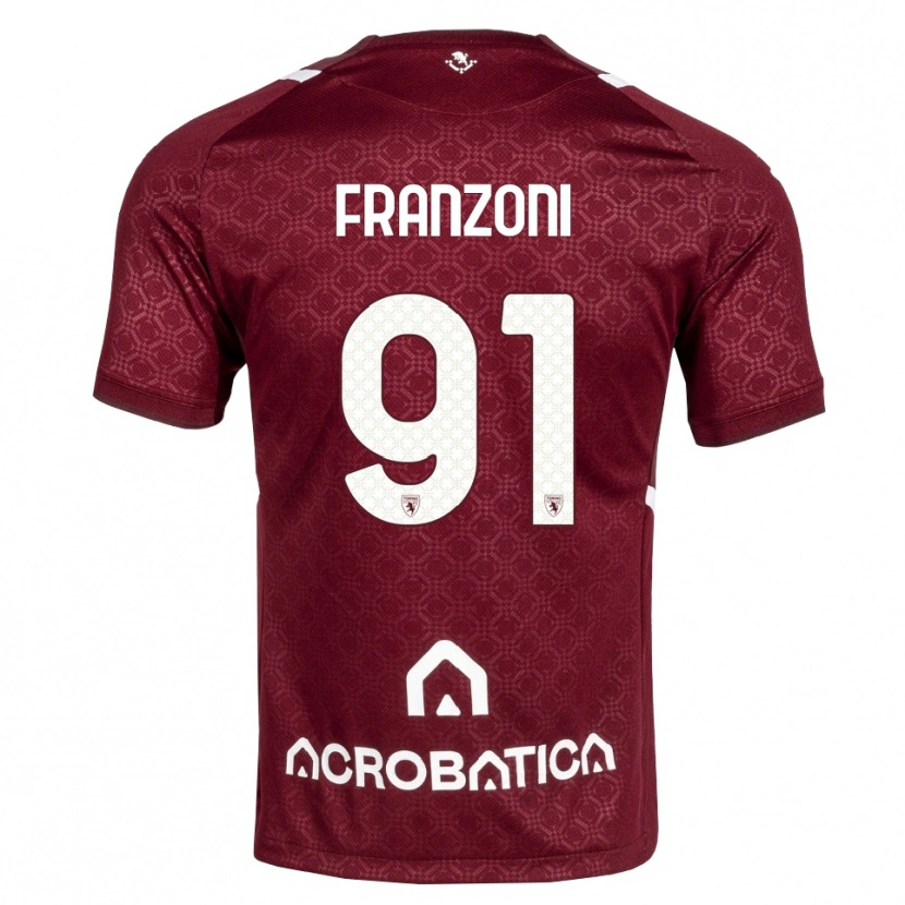Danxen Herren Nicolò Franzoni #91 Burgund Weiß Heimtrikot Trikot 2026/27 T-Shirt