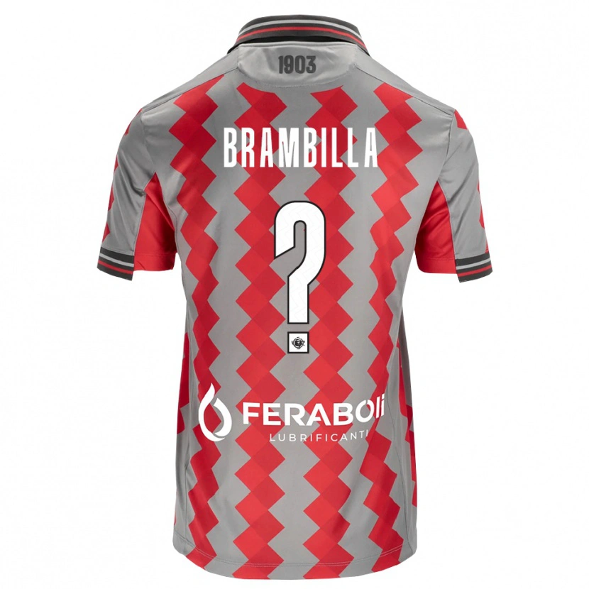 Danxen Herren Alessio Brambilla #0 Grau Rot Weiß Heimtrikot Trikot 2026/27 T-Shirt