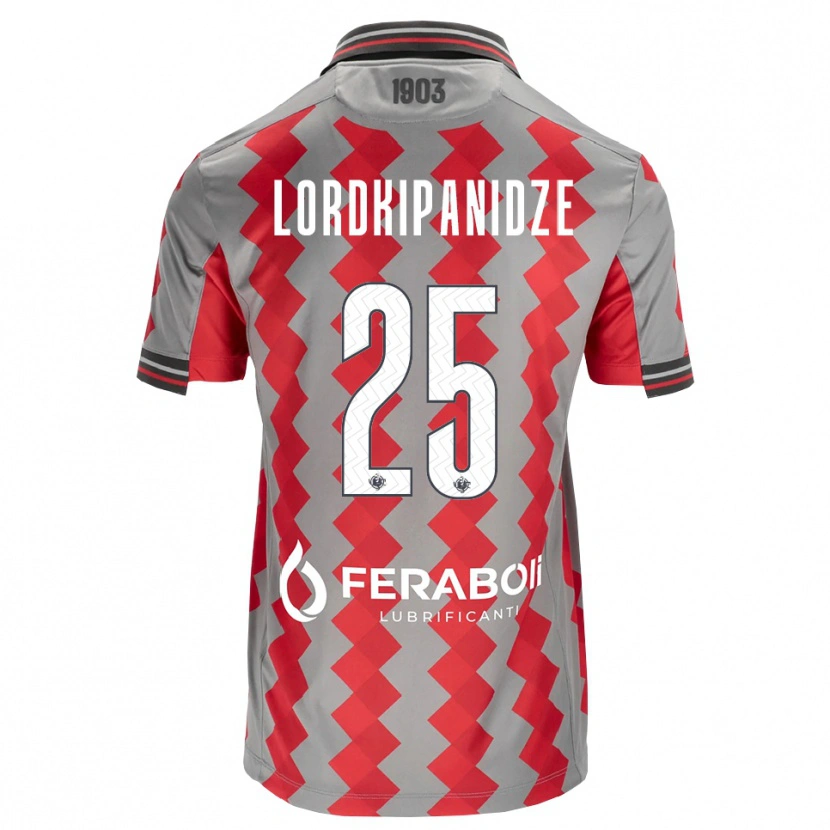 Danxen Herren Dachi Lordkipanidze #25 Grau Rot Weiß Heimtrikot Trikot 2026/27 T-Shirt