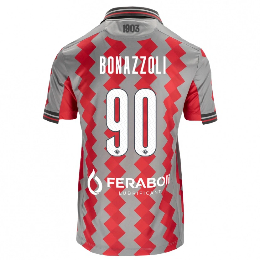 Danxen Herren Federico Bonazzoli #90 Grau Rot Weiß Heimtrikot Trikot 2026/27 T-Shirt