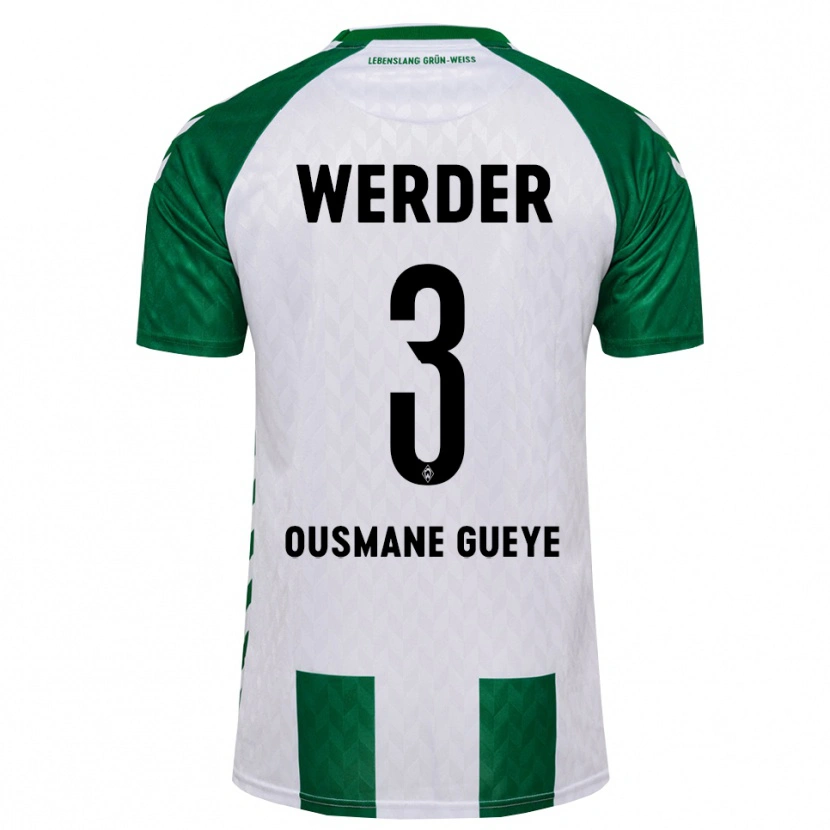 Danxen Herren Papa Ousmane Gueye #3 Grün Weiß Heimtrikot Trikot 2026/27 T-Shirt