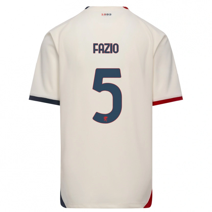 Danxen Herren Lorenzo Fazio #5 Creme Rot Auswärtstrikot Trikot 2026/27 T-Shirt
