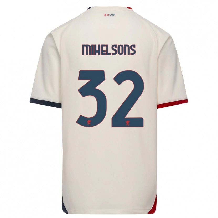 Danxen Herren Rendijs Mihelsons #32 Creme Rot Auswärtstrikot Trikot 2026/27 T-Shirt
