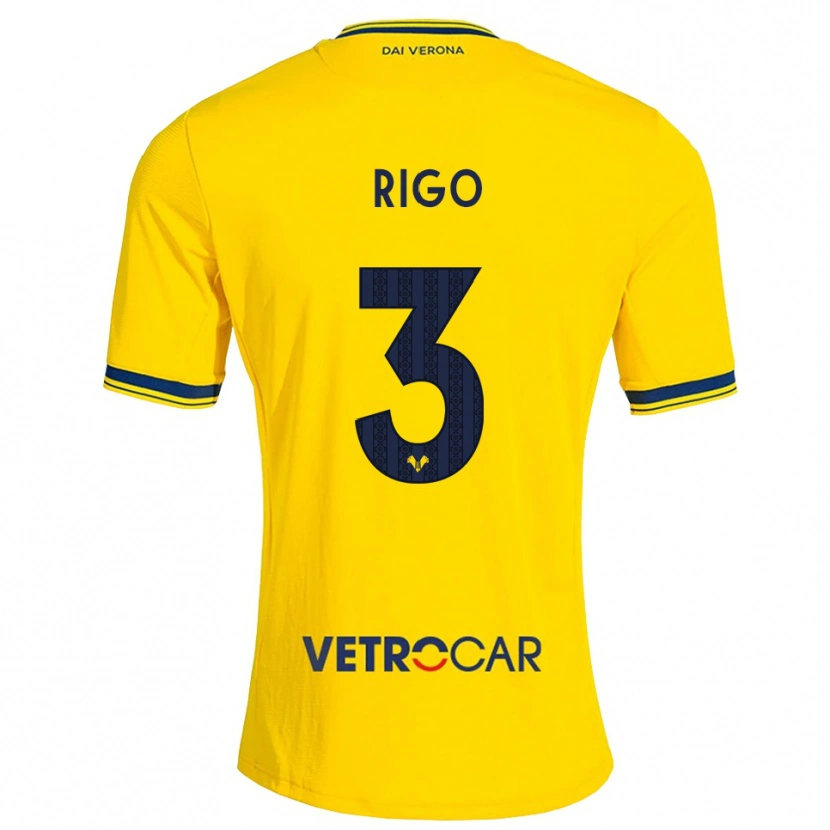 Danxen Herren Mattia Rigo #3 Gelb Rot Auswärtstrikot Trikot 2026/27 T-Shirt