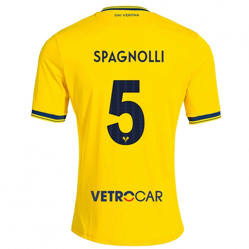 Danxen Herren Matteo Spagnolli #5 Gelb Rot Auswärtstrikot Trikot 2026/27 T-Shirt