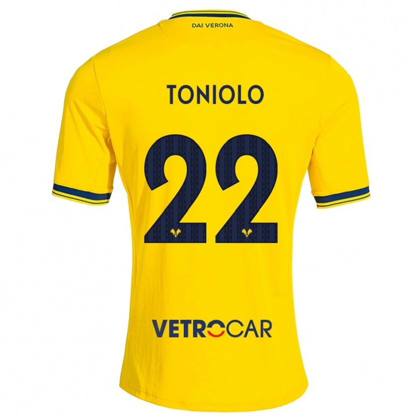 Danxen Herren Giacomo Toniolo #22 Gelb Rot Auswärtstrikot Trikot 2026/27 T-Shirt