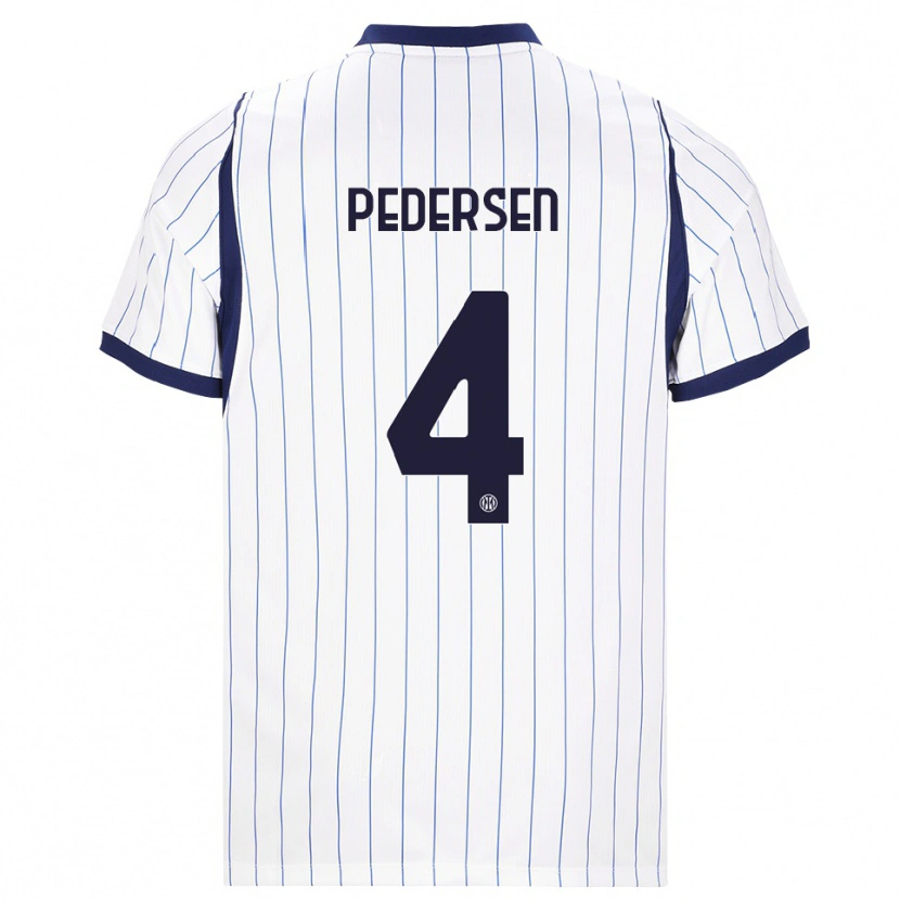 Danxen Herren Sofie Junge Pedersen #4 Weiß Dunkelblau Auswärtstrikot Trikot 2026/27 T-Shirt