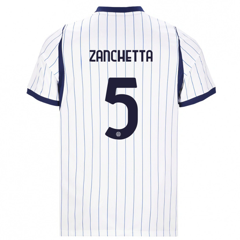 Danxen Herren Mattia Zanchetta #5 Weiß Dunkelblau Auswärtstrikot Trikot 2026/27 T-Shirt