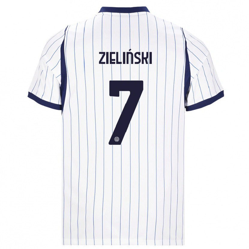 Danxen Herren Piotr Zielinski #7 Weiß Dunkelblau Auswärtstrikot Trikot 2026/27 T-Shirt